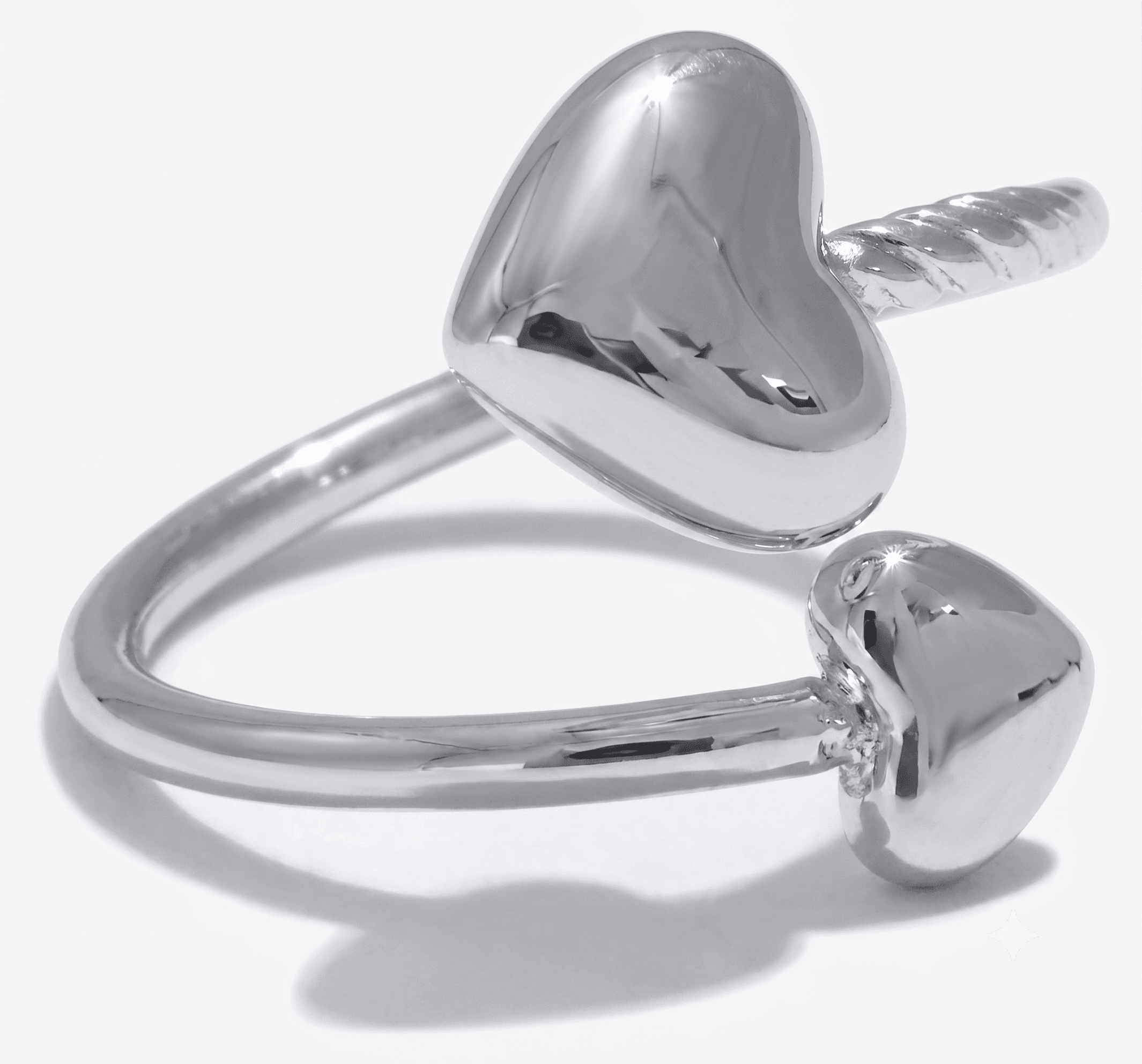 Heart Love Ring, Silver