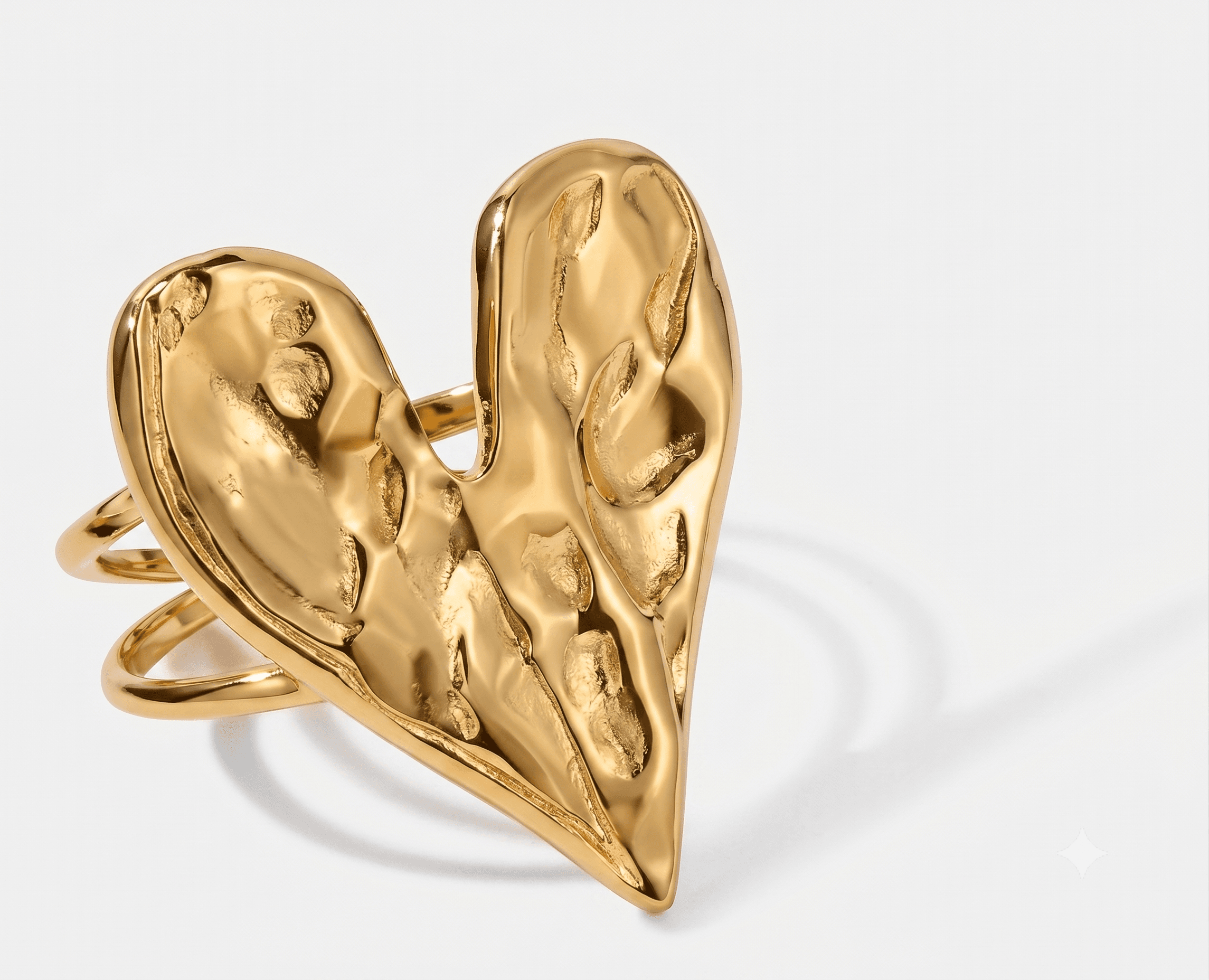 Rugged Heart Open Ring