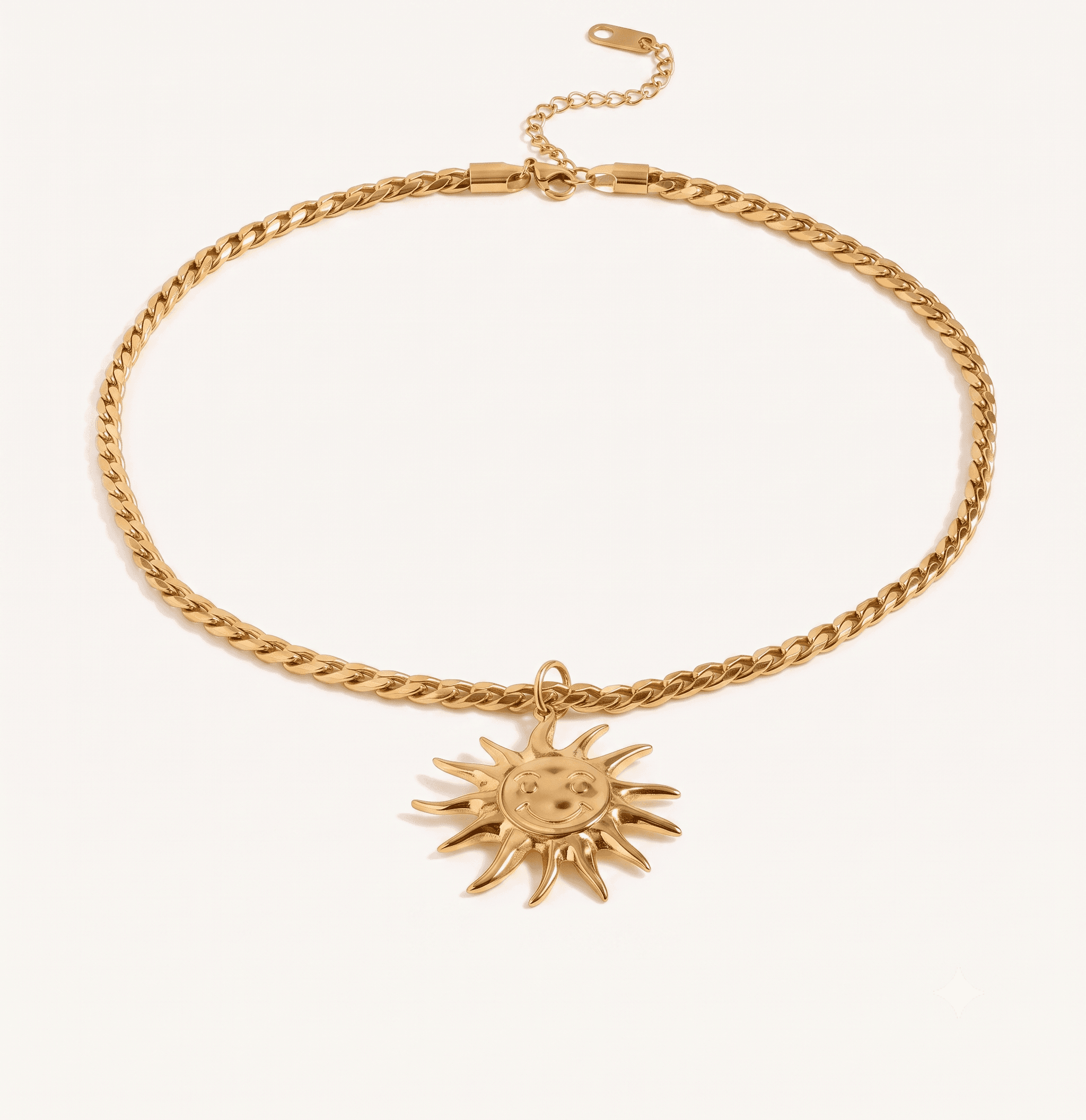 Smiley Sun Charm Necklace
