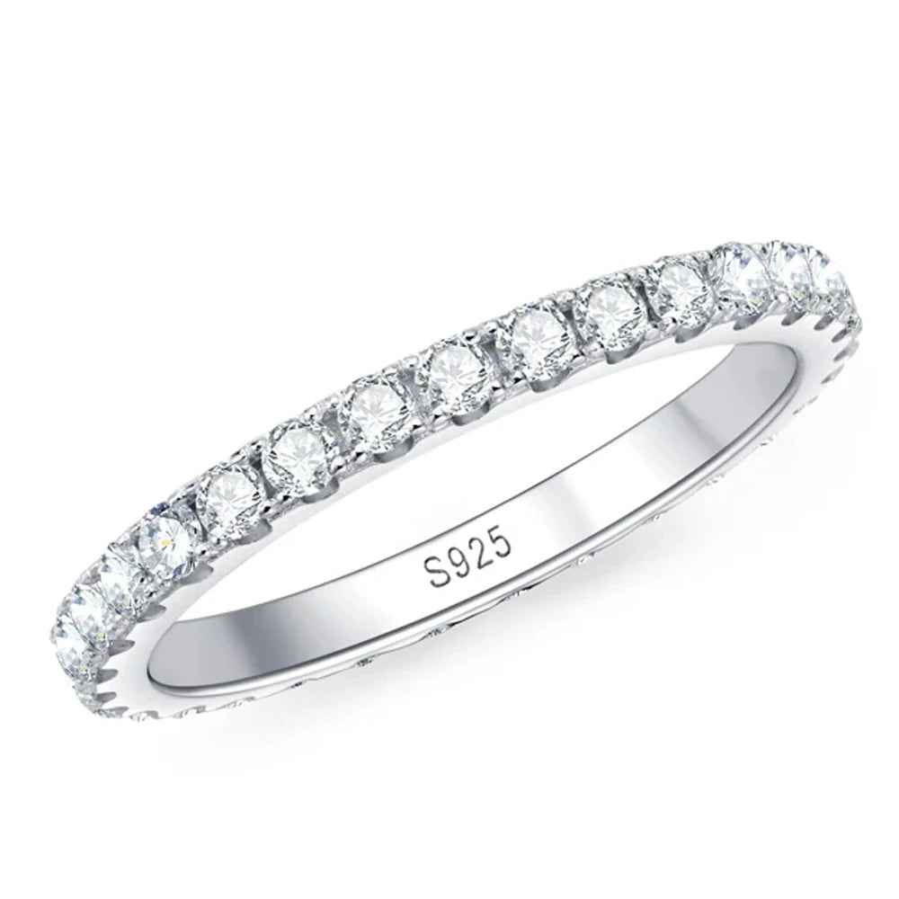2mm Cocktail Ring S925 18K White Gold Plated