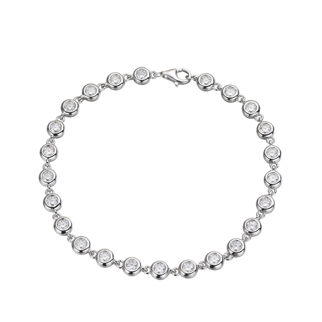 Bezel Bracelet S925 18K White Gold Plated