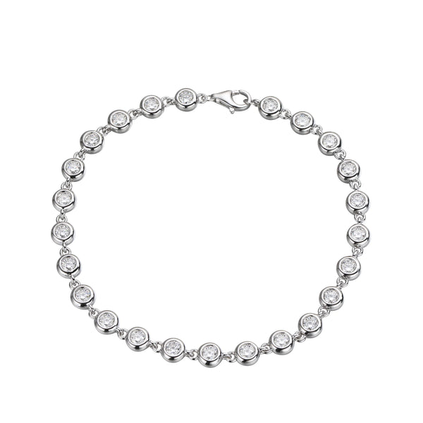 Bezel Bracelet S925 18K White Gold Plated